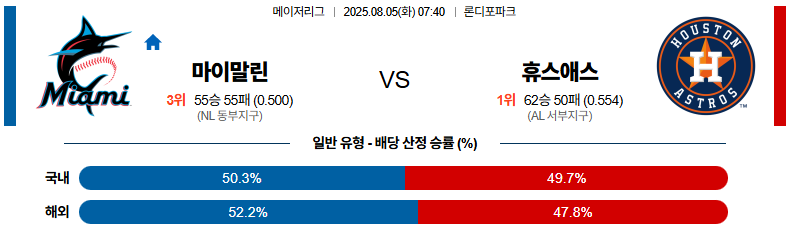픽대디 MLB 경기분석 | 마이애미 휴스턴