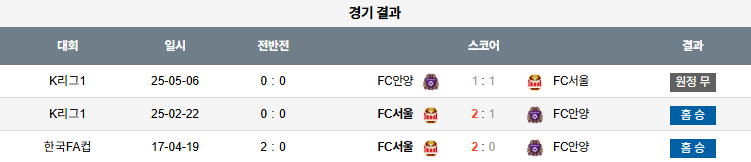 픽대디 해외축구 경기분석 | FC서울 vs FC안양